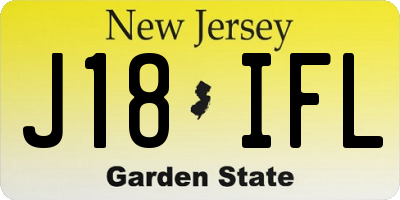 NJ license plate J18IFL