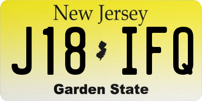 NJ license plate J18IFQ