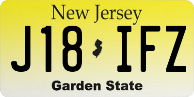NJ license plate J18IFZ