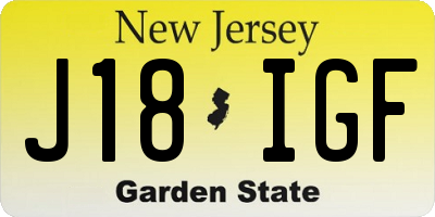 NJ license plate J18IGF