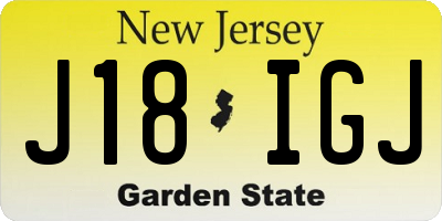 NJ license plate J18IGJ