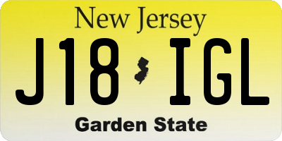 NJ license plate J18IGL