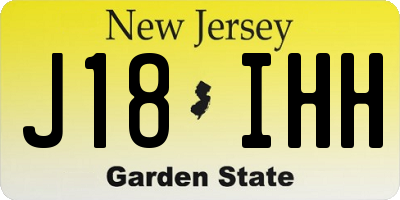 NJ license plate J18IHH