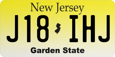 NJ license plate J18IHJ
