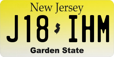 NJ license plate J18IHM