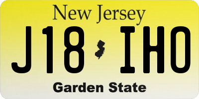 NJ license plate J18IHO