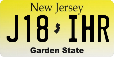 NJ license plate J18IHR