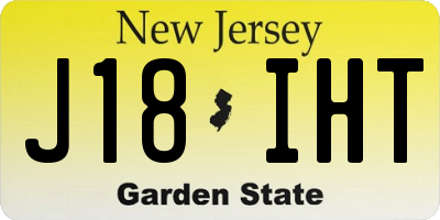 NJ license plate J18IHT