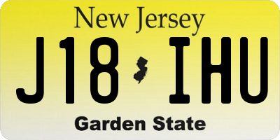 NJ license plate J18IHU