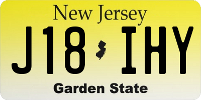 NJ license plate J18IHY