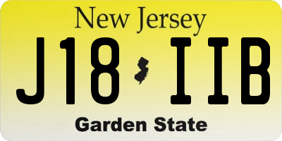 NJ license plate J18IIB