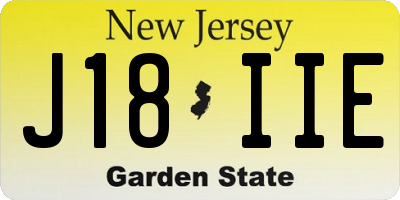 NJ license plate J18IIE