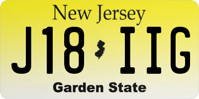 NJ license plate J18IIG