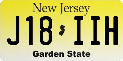 NJ license plate J18IIH