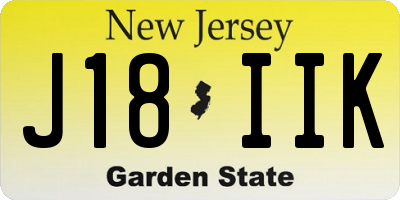 NJ license plate J18IIK