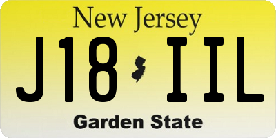 NJ license plate J18IIL