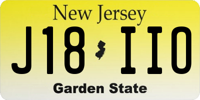 NJ license plate J18IIO