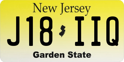 NJ license plate J18IIQ