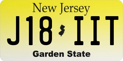 NJ license plate J18IIT
