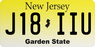 NJ license plate J18IIU