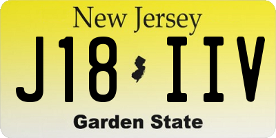 NJ license plate J18IIV