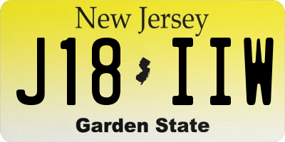 NJ license plate J18IIW