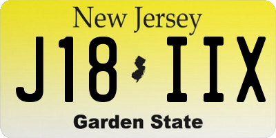 NJ license plate J18IIX