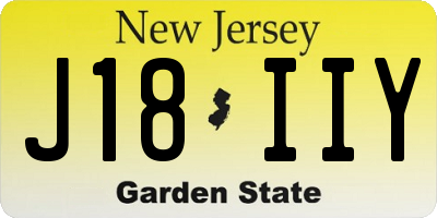 NJ license plate J18IIY
