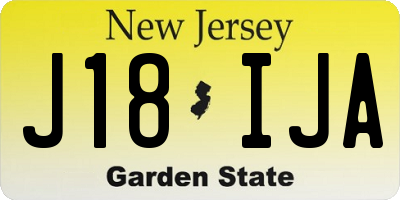 NJ license plate J18IJA