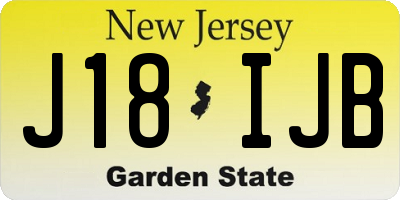 NJ license plate J18IJB