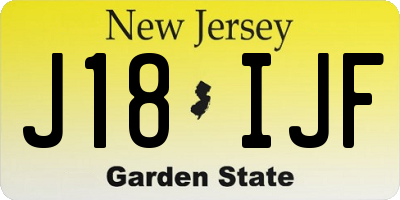 NJ license plate J18IJF