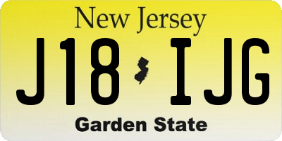 NJ license plate J18IJG