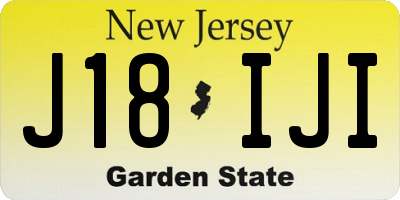 NJ license plate J18IJI