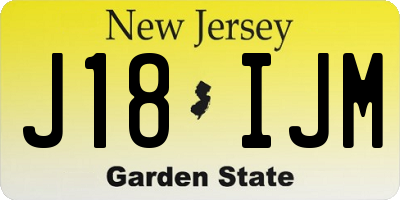 NJ license plate J18IJM