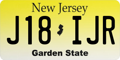 NJ license plate J18IJR
