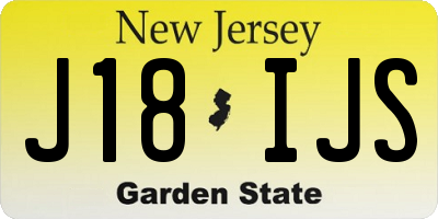 NJ license plate J18IJS