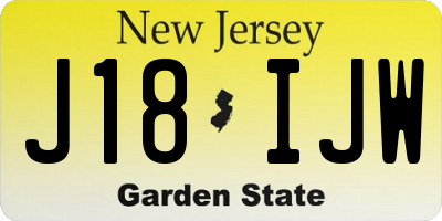 NJ license plate J18IJW