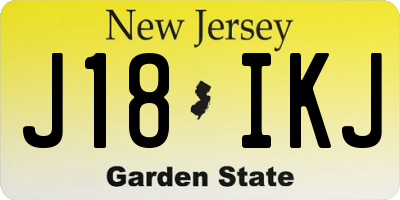 NJ license plate J18IKJ