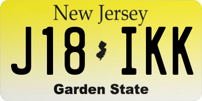 NJ license plate J18IKK