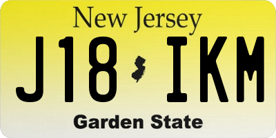 NJ license plate J18IKM