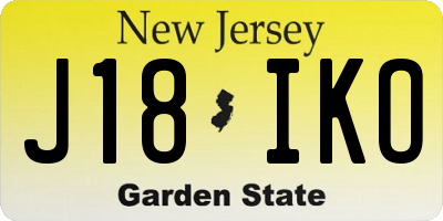 NJ license plate J18IKO