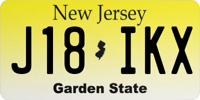 NJ license plate J18IKX