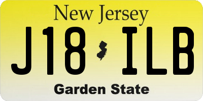 NJ license plate J18ILB