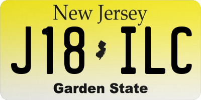 NJ license plate J18ILC