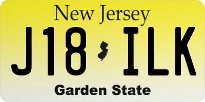 NJ license plate J18ILK