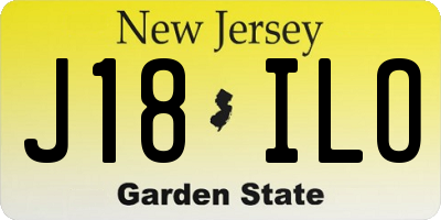 NJ license plate J18ILO