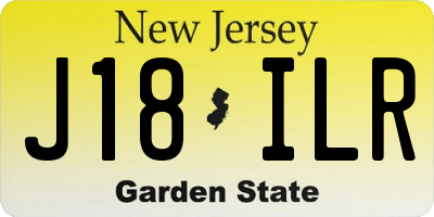NJ license plate J18ILR