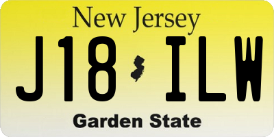 NJ license plate J18ILW