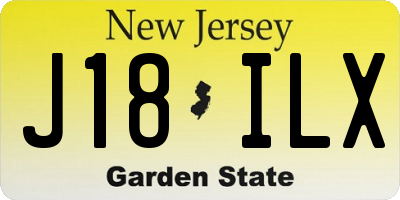 NJ license plate J18ILX