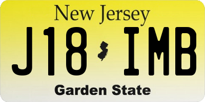 NJ license plate J18IMB